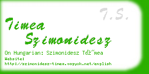 timea szimonidesz business card